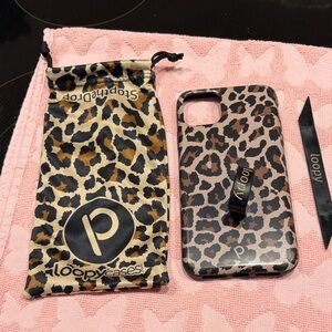 Loopy Case Wild Leopard Phone Case with Loop - Black and Tan